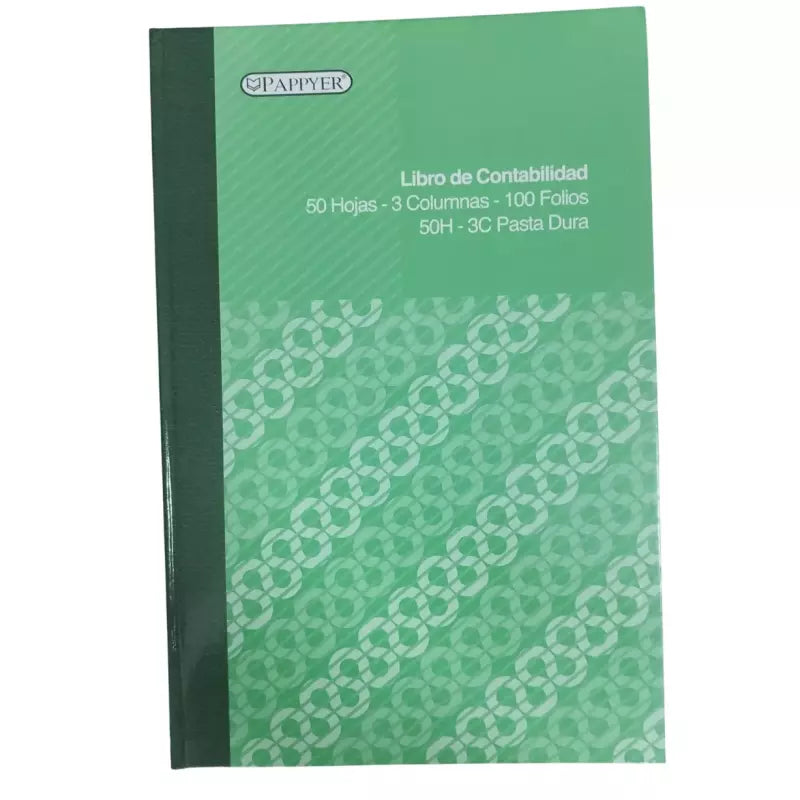 Libro de Contabilidad 200 Folios 3 Columnas Pasta Dura | CD 010647