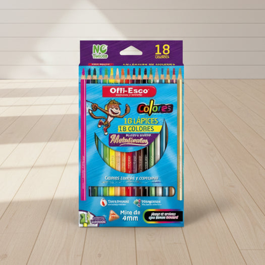 Colores x18 OE-141 Incluye 6 Metalizados Offi Esco 4mm | CD 051975