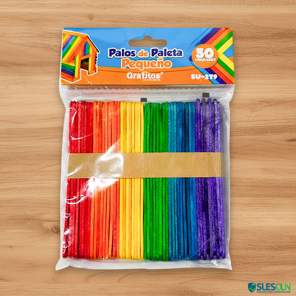 Palo Paleta colores grafitos 9.3cm Paquete x50 | CD 040445