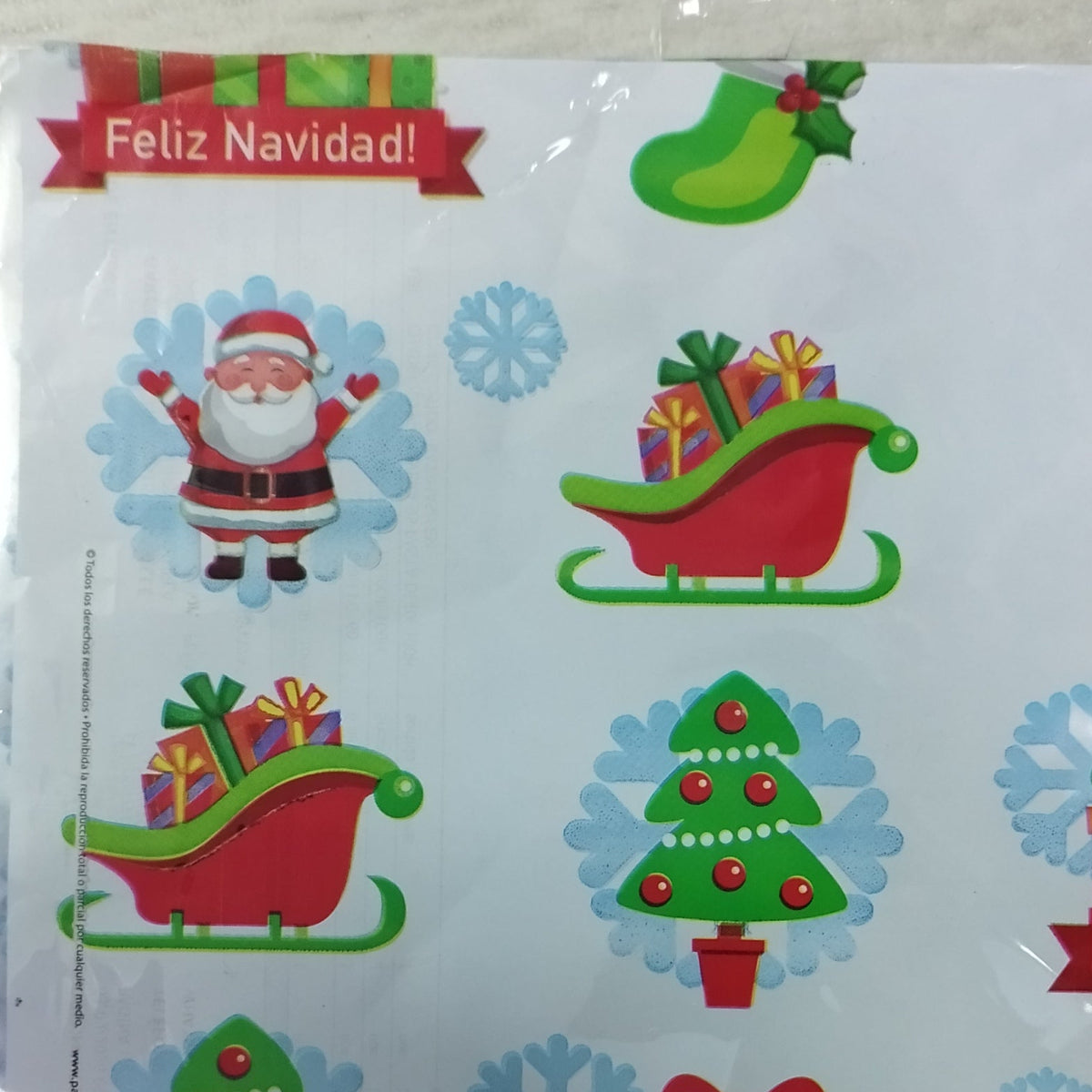 Papel Celofán Pliego Estampados Navidad x10 | CD 071298